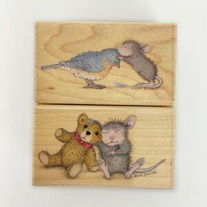 House Mouse rubber stamps Beary Good Friends & Sweet Kiss with Monica & friend